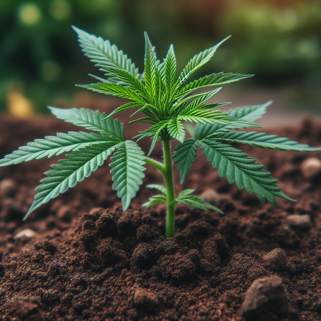 Cannabis / Marihuana / Gras in der Erde von Hazebook